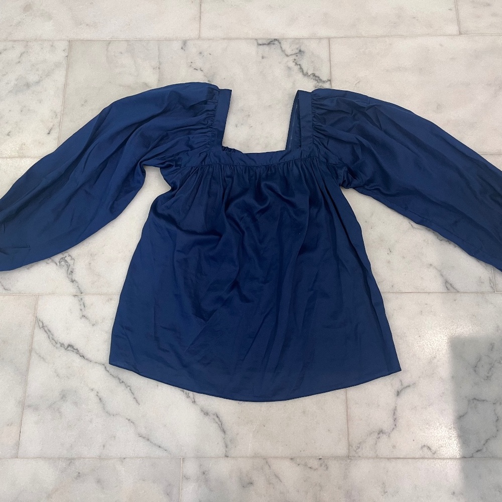 Kate Spade Polished Cotton Square Neck top